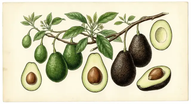 Aguacate: lámina antigua