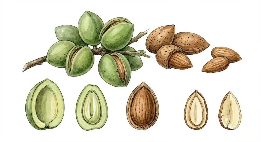 Lámina botánica: almendro