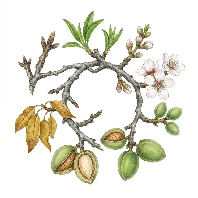 Almendro: ciclo bbch completo