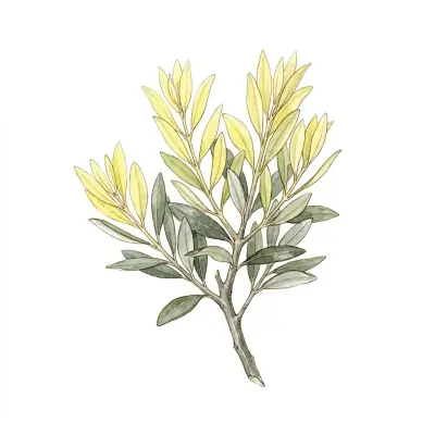 Olivo con carencia de azufre: hojas jóvenes de color verde pálido o amarillo uniforme.