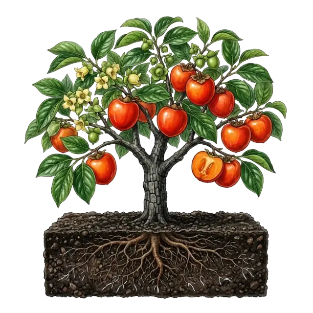 Caqui: planta entera