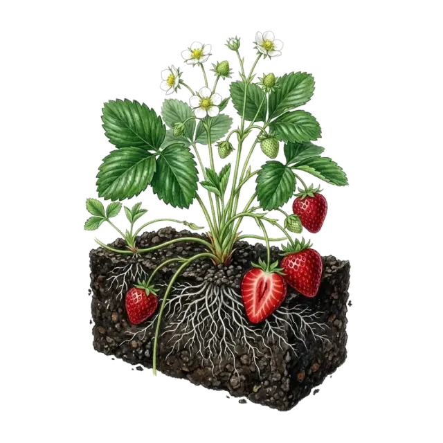 Fresa: planta entera