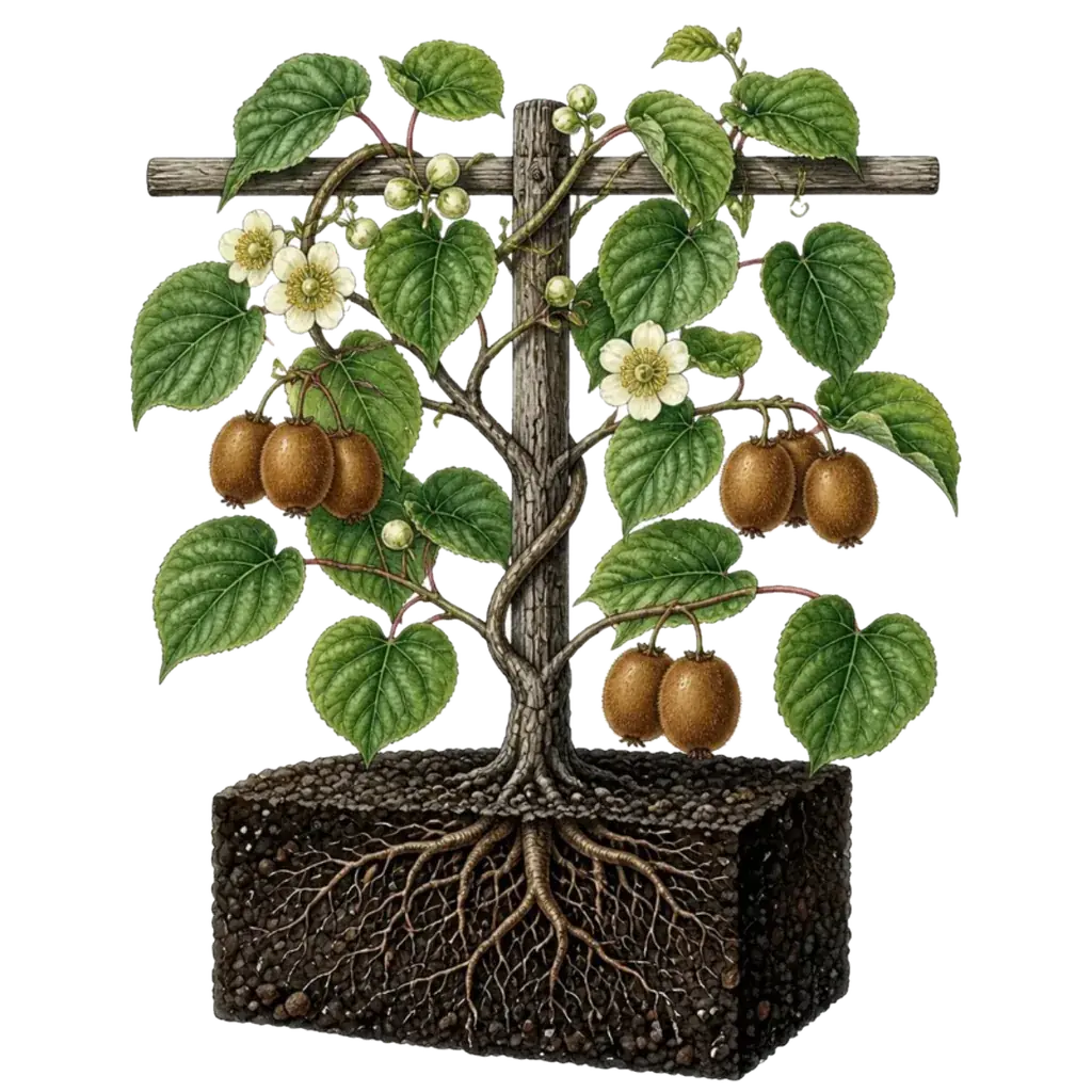 Lámina botánica: kiwi
