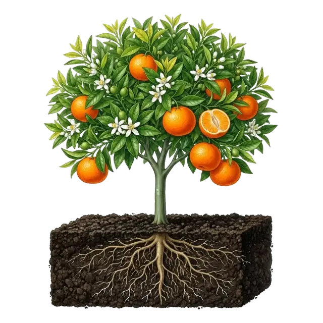 Mandarino: planta entera