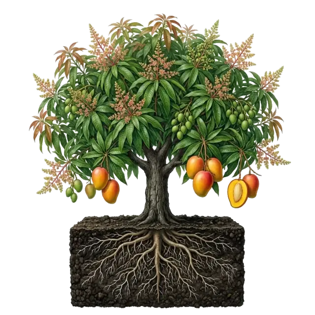 Mango: planta entera