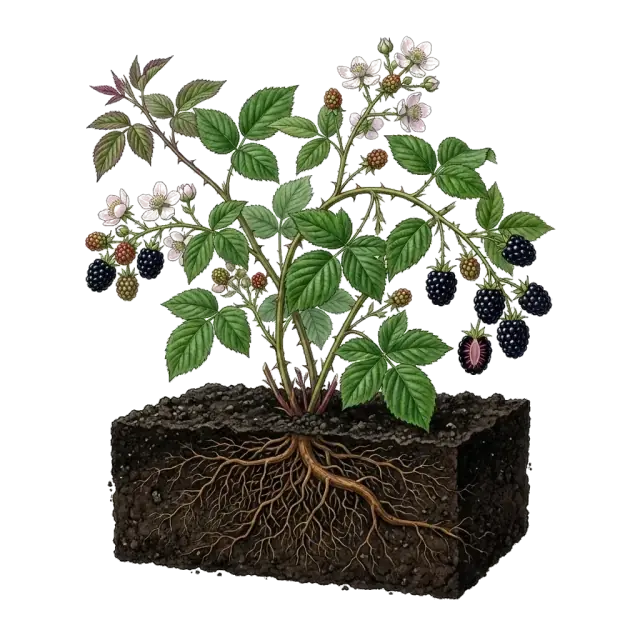 Mora: planta entera