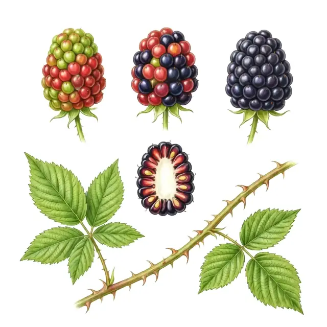 Mora: lámina del fruto