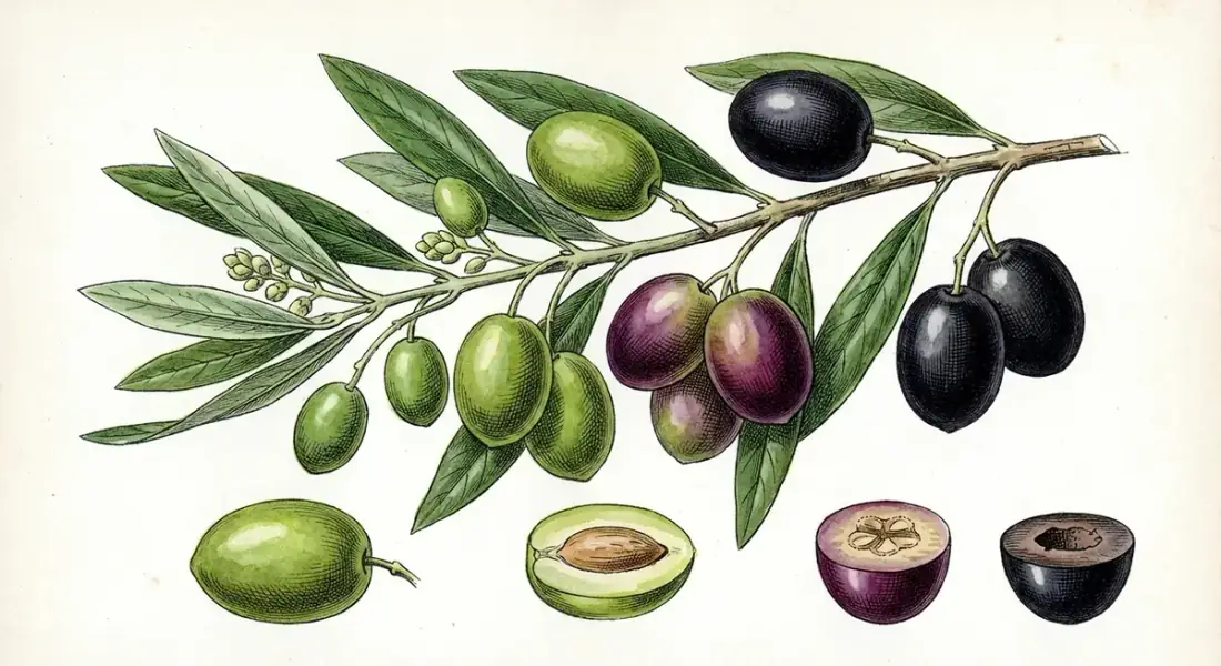 Lámina botánica: olivar