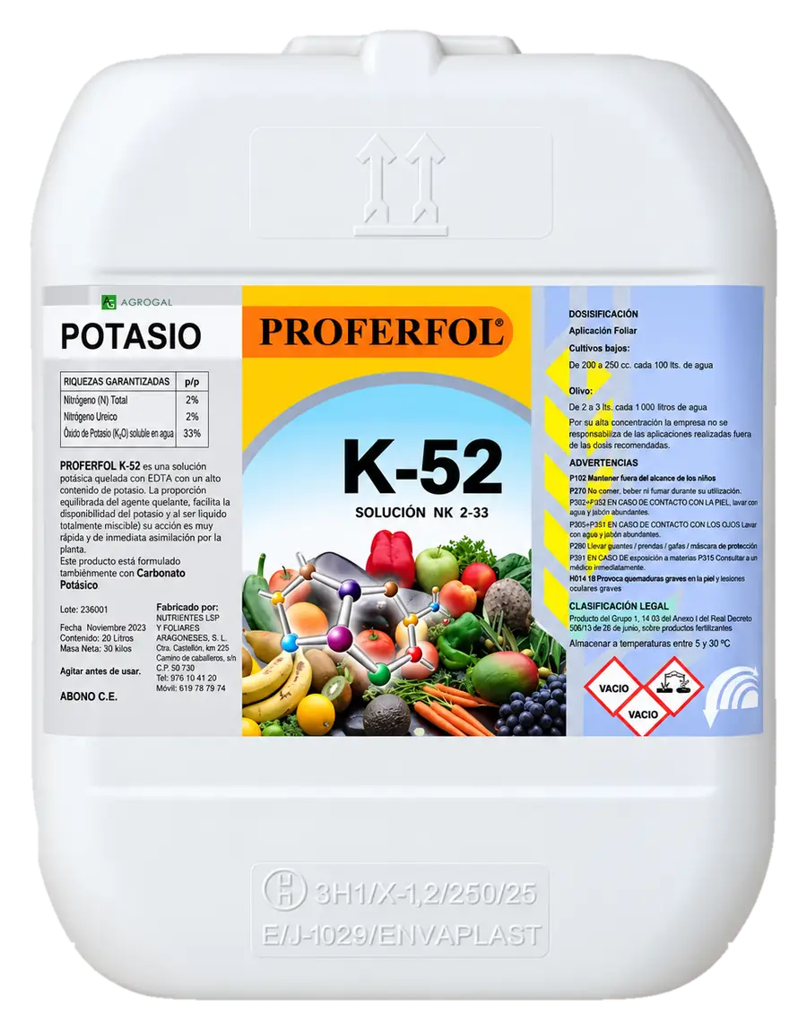 Envase de Proferfol K-52