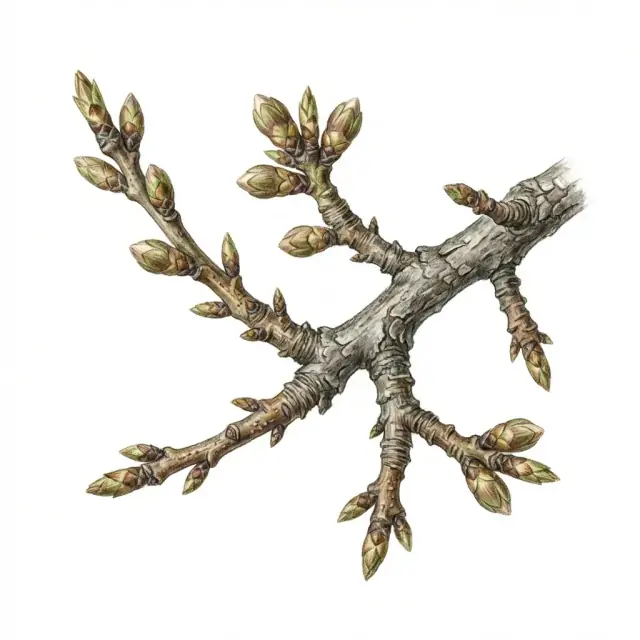 Almendro: yemas